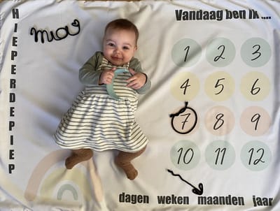 Mijlpalendekentje (mooi kwaliteit) van Studijoke - mijlpalendeken 0-12 jaar - Kraamcadeau jongen en meisje