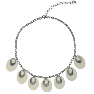 Behave – Ketting – Zilverkleurig Geel – Cirkel Hangers – Modieus – Nikkelvrij
