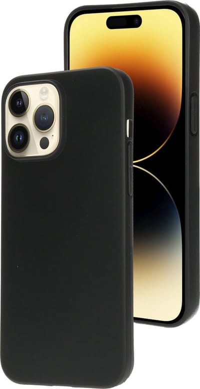 Mobiparts hoesje geschikt voor Apple iPhone 14 Pro Max - Zacht TPU - Schokabsorberend TPU - Grip Coating - Zwart