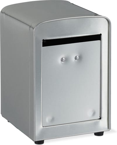 servettenhouder - retro - 15x9,5x11 cm - zilverkleurig