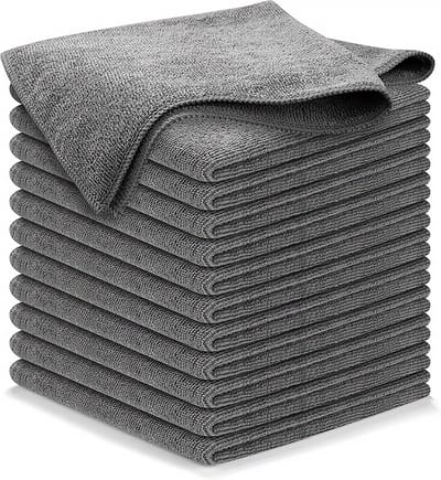 Sjtoer® - Microvezeldoeken - grijs - vaatdoekjes - keukenlappen - super absorberend en dik - huishoudpoetsdoeken - microvezel stofvegen - 30 cm x 30 cm - 12 stuks
