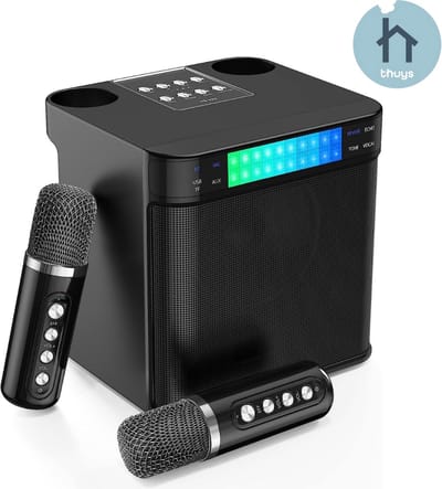 Thuys - Karaoke Set Voor Volwassenen - Karaoke Set Met 2 Microfoons - Karaoke Set Voor Tv - Karaoke Set Met Draadloze Microfoons - Geavanceerde Kwaliteit