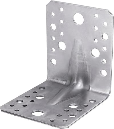 Hoekverbinder - Houtverbinder Balkenwinkel - Bouwtoepassingen - Verzinkt staal - 105x105x90 mm - Zilver