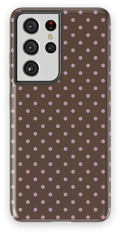 Polka Dots Hoesje Samsung Galaxy S21 Ultra | Geschikt Voor Mag | Stippen Design Backcover Samsung Galaxy S21 Ultra Choco Blush