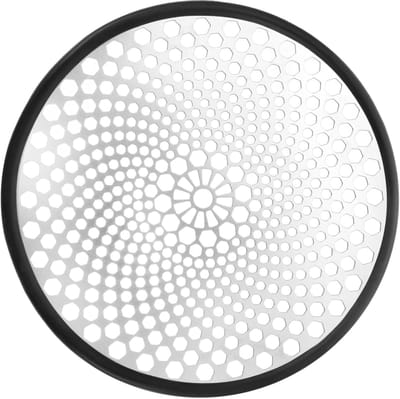 Vloerafvoer Deksel - Afvoer Haarfilter - Voorkomt Verstopping - Roestvrijstaal Hexagonaal - 12x12cm - Zwart