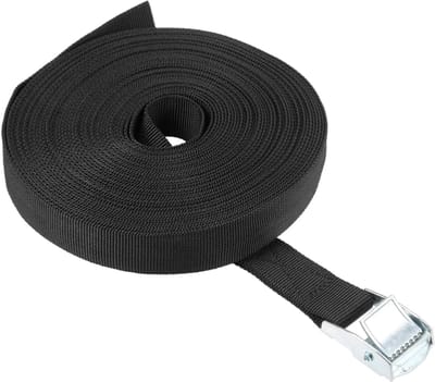 Verankeringsriem - Spanband Lading - Veilig Vervoer - Verstelbaar & Sterk - 12m x 25mm - Zwart