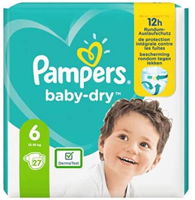Baby Dry Luiers Maat 6 Extra Large - 13-18kg - 27 Stuks - Tot 12 Uur Bescherming
