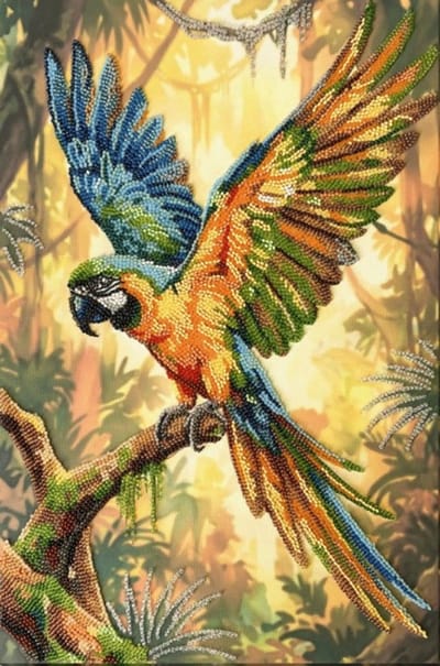 KRALEN BORDUURPAKKET - Colorful Parrot - Kleurrijke Papagaai - Abris Art