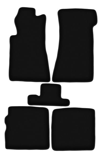 BASIC zwarte veloursmatten voor: Mercedes SL R107 lange fronten (1971-1989)