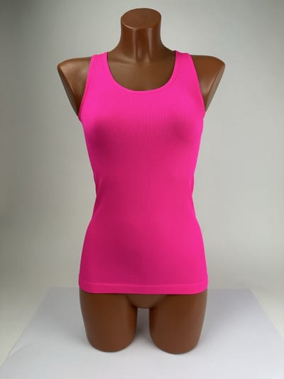 Marco Rossi - Dameshemd - Onderhemd - Dames Sporthemden - Tanktop - Brede Band - Singlet - Neon donkerroze - Maat 40/42 - L/XL