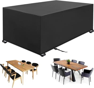 Waterdichte Tuinmeubelhoes - Winterbestendige Afdekking - 420D Beschermhoes voor Rechthoekige Tuintafel - Zwart - 180x120x74cm - 1 Stuk