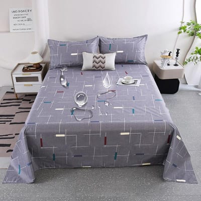 Drap housse matelassé imperméable motif dessin animé, Couvre-lit avec élastique, Drap antidérapant, Lit King Size (sans taie d'oreiller) 105X145cm-1Piece gray