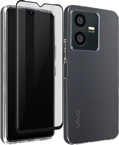 Bigben Connected, Hoesje geschikt voor Vivo Y22s / Y35 4G - Set met Flexible Glass, Transparant