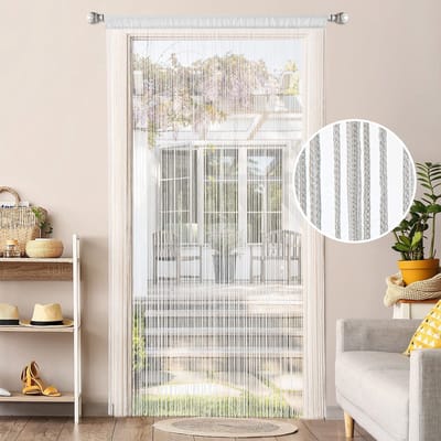 Dailygoody - Draadgordijn - Insectenbescherming - Wasbaar - Wit - Ruimteverdeler - Geschikt voor de deur en balkon - 90 x 200 cm