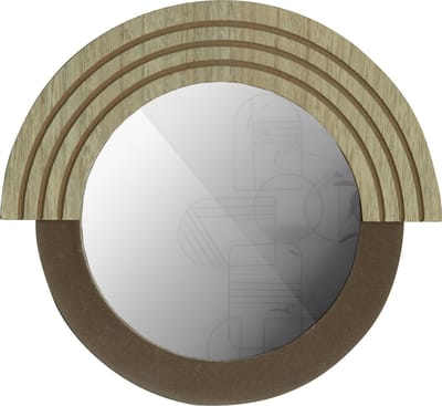 WOOOD Exclusive Hailey Spiegel Rond - Naturel - 29x33x1, 5