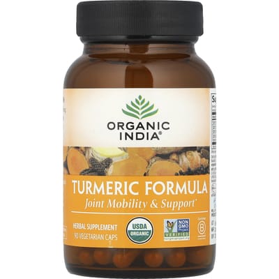 Organic India, Formule Curcuma, Mobilité et Soutien Articulaire, 90 Gélules Végétales
