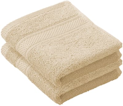 De Witte Lietaer Gastendoekje Stephanie Sand - 30 x 50 cm - 2 stuks - Beige - Katoen