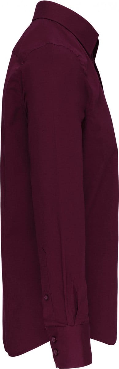 Kariban Heren stretch overhemd lange mouwen K529 - Wine - L