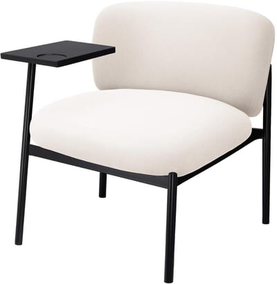 COMHOMA - Loungestoel Fauteuil - Moderne Gestoffeerd met Metalen Poten - Beige