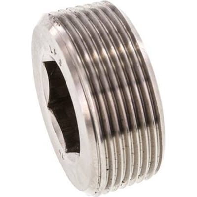 1 1/2'' RVS Plug met Binnenzeskant zonder kraag 40 Bar - FL1-M-S-112R-I-W