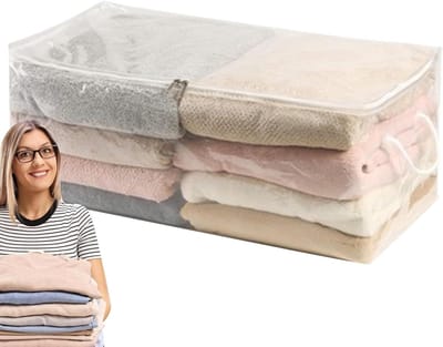 Dekbed Opbergtas - Opbergzak Kleding - Ruimte Besparen - Doorzichtig Ontwerp - XL Formaat - Grijs