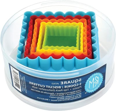 Plastic Koekjesvormpjes - Vierkante Vormpjes - Koekjes Bakken - Set van 5 Stuks - 1.4"-3" - Multicolor