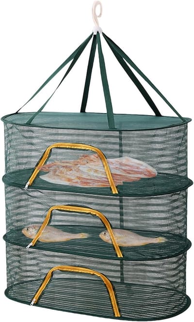 Droogrooster Levensmiddelen - Opvouwbare Droogmand - Voedsel Drogen - 3 Laags Ontwerp - Draagbaar Nylon