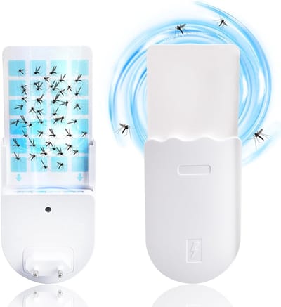 Elektrische Insectenverdelger - Uv-Lamp - Muggenafweermiddel - Stopcontact Met 4 Klevende Pads - Klevende Muggenval - Vliegenval Voor Binnen - Fruitvliegen - Muggen - Mottenplug