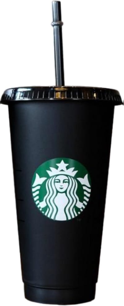 Starbucks Beker - Zwarte Drinkbeker - Matte Black - Met Rietje en Deksel - Herbruikbaar- ijskoffie beker - Milkshake beker - Tumbler - Cup - Limited Edition 2025