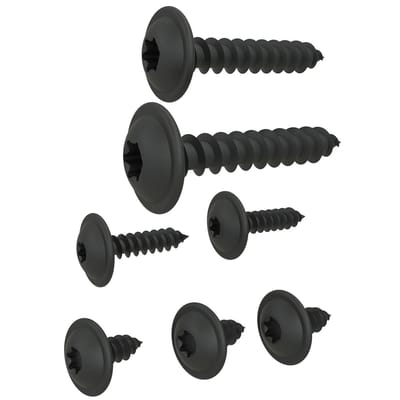 Auprotec Parkerschroeven, platte kop, torx, zwart,verzinkt, DIN 7049