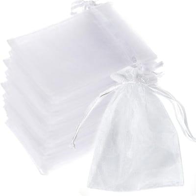 Dailygoody - Organzazakjes - Cadeauzakjes - Sierlijk en praktisch - Witte kleur - Kleine zakjes - Perfect voor bruiloft en verjaardag - 100 stuks