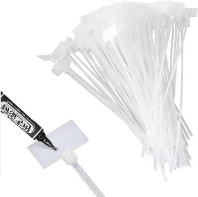 Multifunctionele Nylon Kabelbinders in Wit voor Binnen en Buiten - Kabeltags, Draadlabels en Kabelbeheer - 250 Stuks voor Thuiswerk en Organisatie