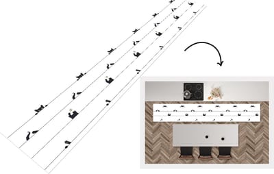 Keukenloper - Loper keuken - Kat - Patronen - Muis - 300x50 cm - Keukenloper vinyl