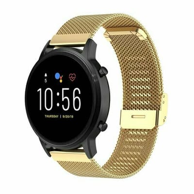 By Qubix - Geschikt voor Garmin bandje - 18mm - Geschikt voor Garmin Venu 4 - 41mm - Milanese bandje met klemsluiting - Goud
