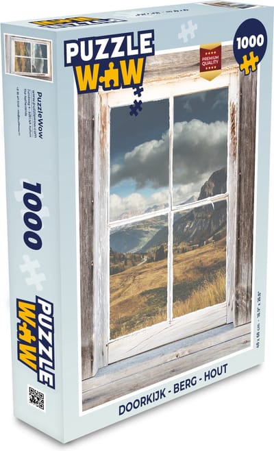 Puzzel Doorkijk - Berg - Hout - Legpuzzel - Puzzel 1000 stukjes volwassenen