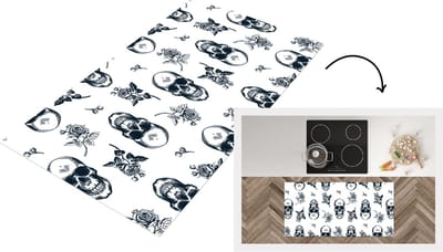Keukenloper - Loper keuken - Tieners - Skull - Bloemen - Patronen - 120x60 cm - Keukenloper vinyl