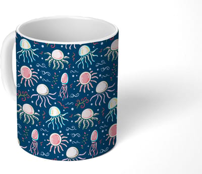 Mok - Koffiemok - Design - Dieren - Kwallen - Mokken - 350 ML - Beker - Koffiemokken - Theemok