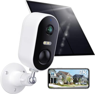 Quvo® Camerabewaking Draadloos - Camera - Beveiligingscamera Draadloos Buiten - Wit - 25cm x 20cm x 7cm