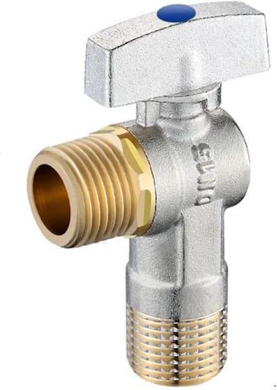 Drieweg Waterstop - Stroomhoekventiel Kraan - Kraan Aansluiten - Koperen Materiaal - One Size - Blauw