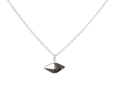 ARLIZI 2354 Ketting antraciet Swarovski kristal spike hanger - sterling zilver - 44 cm