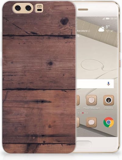 Huawei P10 Plus Bumper Hoesje Old Wood