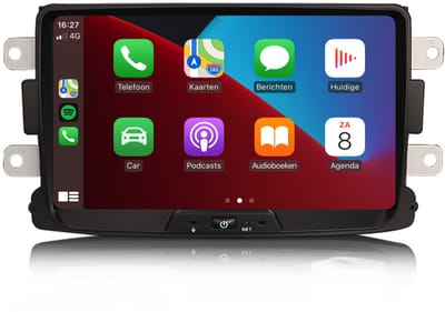 Carplay autoradio voor Dacia Logan Duster Dokker Lodgy Sandero | 2012 t/m 2020 | Android 13 | Draadloos Apple Carplay & Android auto | 4GB + 64GB | 8-Core processor | Cartronix | 2025 model | Bluetooth & Wifi