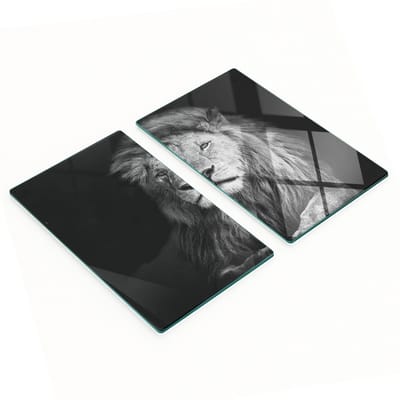 Multifunctionele decoratieve keukenplanken van gehard glas met leeuwmotief, 2x30x52 cm