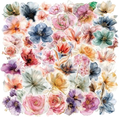 Bloemstickers voor Scrapbooking, Fotoalbums en Dagboeken - Transparant, Waterproof en Perfect voor Creatieve Projecten