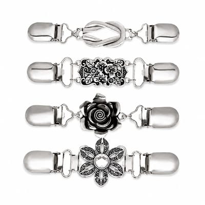 Consumerce® Set van 4 Zilverkleurige Vestclips – Vestclip Dames – Broche Vestsluitingen – Vest Clip – Vestspeld – Vestklem – Sjaal Vestsluiting Clips – Klem Speld Sluitingen - Sjaalklem