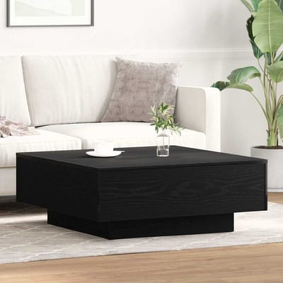 vidaXL - Salontafel - Zwart - Eiken - 80 - x - 80 - x - 31 - cm