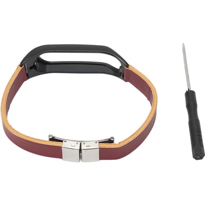 Bracelet de Montre Connectée de Rechange en Cuir Bracelet de Poignet Coque en Alliage avec Tournevis pour Montre Tomtom Touch Type 2 black