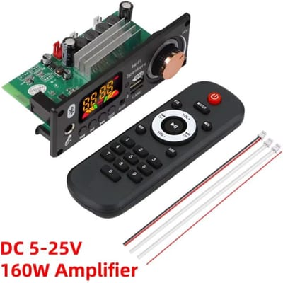 160W versterker Bluetooth decoderbord DIY 12V 6,5 mm microfoon FM-radio TF USB auto-audio muziekspeler luidsprekers volumeregeling DC 5V-25V 160W