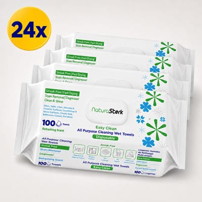 NaturaSterk Schoonmaakdoekjes 24 x 100 Stuks – Multi Surface Wipes – Vochtige Reinigingsdoekjes – 2400 Doekjes