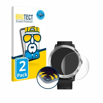 BROTECT - Screenprotector voor Garmin Vivoactive 3 / Forerunner 45 / Approach S40 - Folie Beschermfolie transparant volledig dekking - 2 Stuks